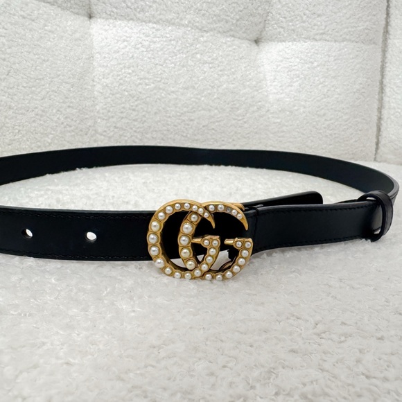 Gucci GG Marmont Thin Belt with Pearls - Picture 3 of 4